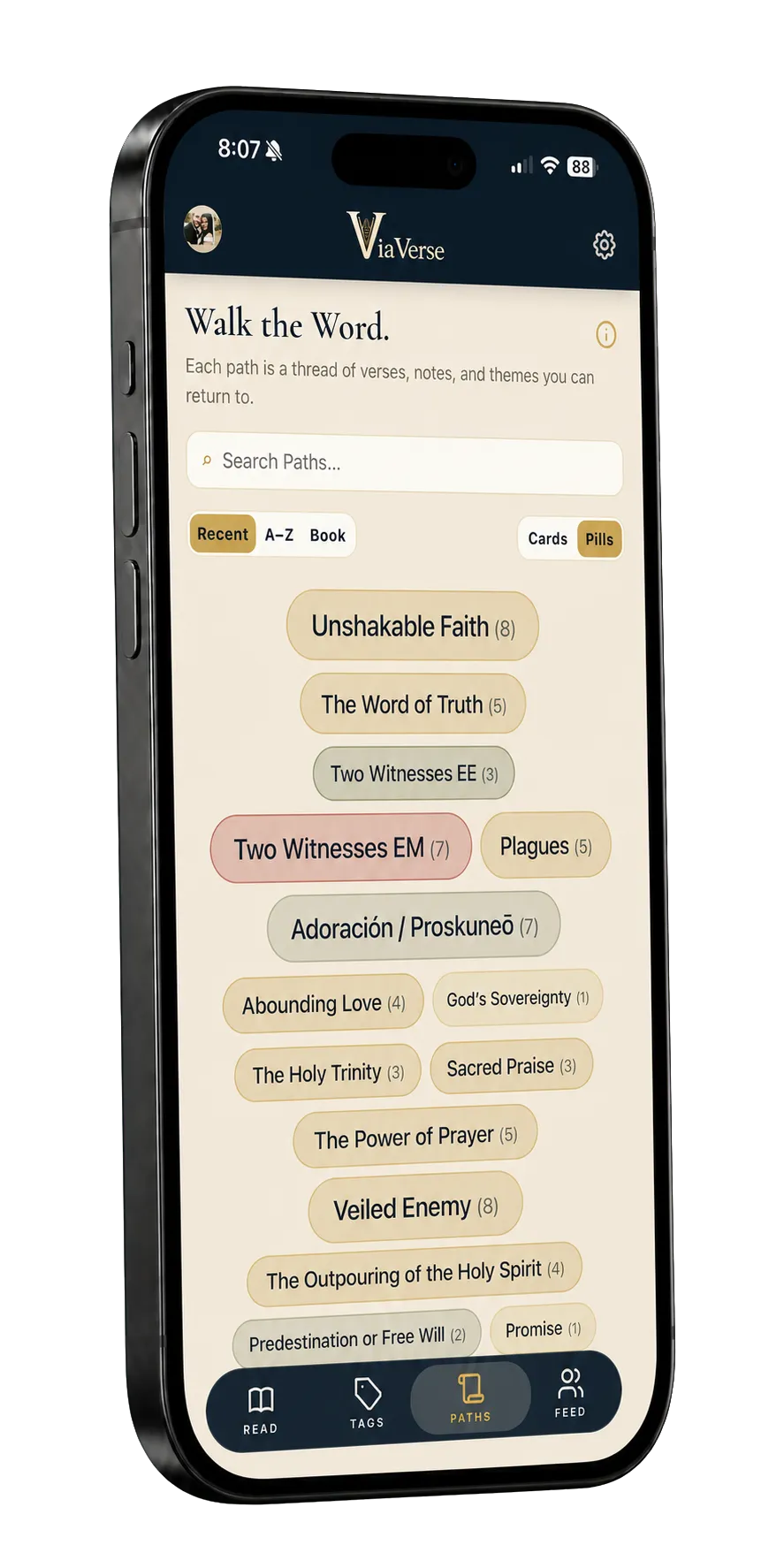 A list of Paths in ViaVerse