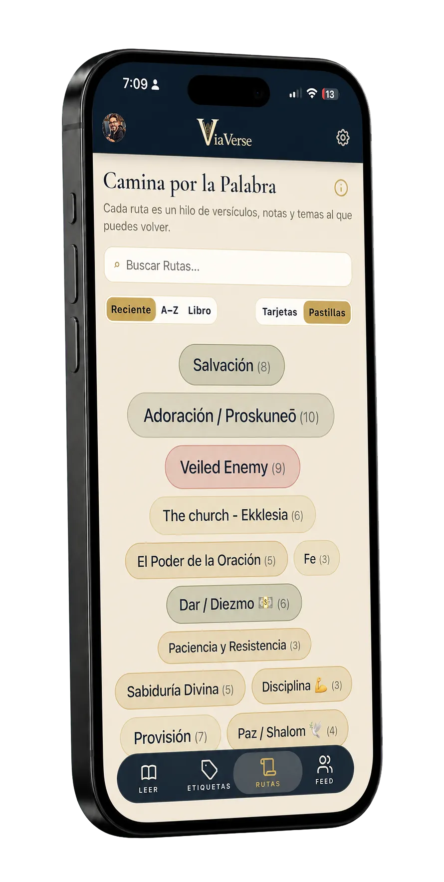 Lista de rutas en ViaVerse